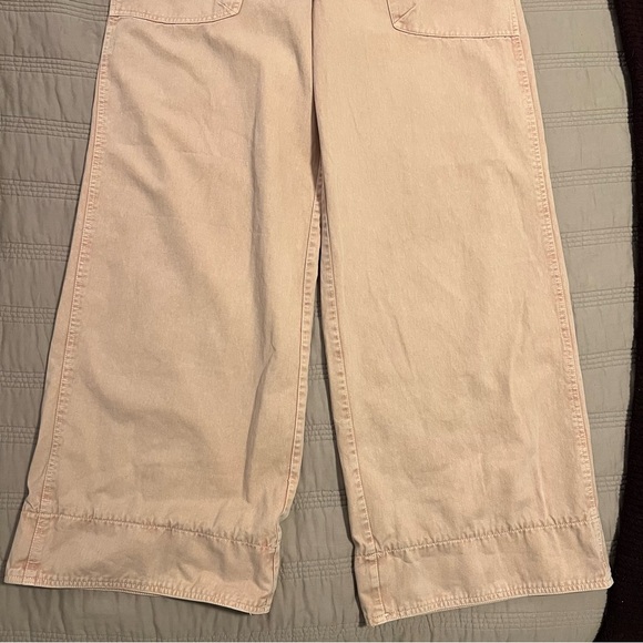 Free People Long Game Chinos Soft Pink Mauve Wide Leg - Picture 6 of 9